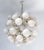 Italian sputnik chandelier with 40 cream Murano pebble glass shades mounted on brass frame in unlacquered natural brass...