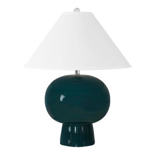 Annie Teal Glazed Ceramic Lamp For Sale