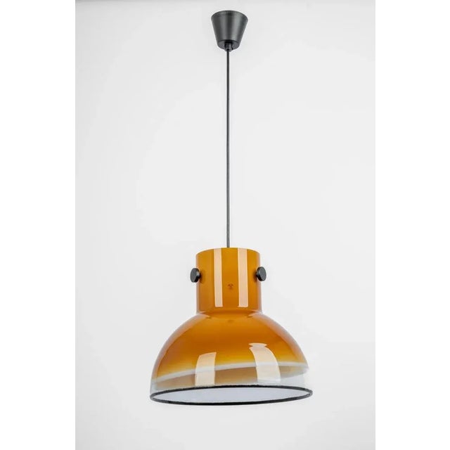 Brown Glass Pendant Light from Peill & Putzler, Germany, 1970s For Sale - Image 3 of 12