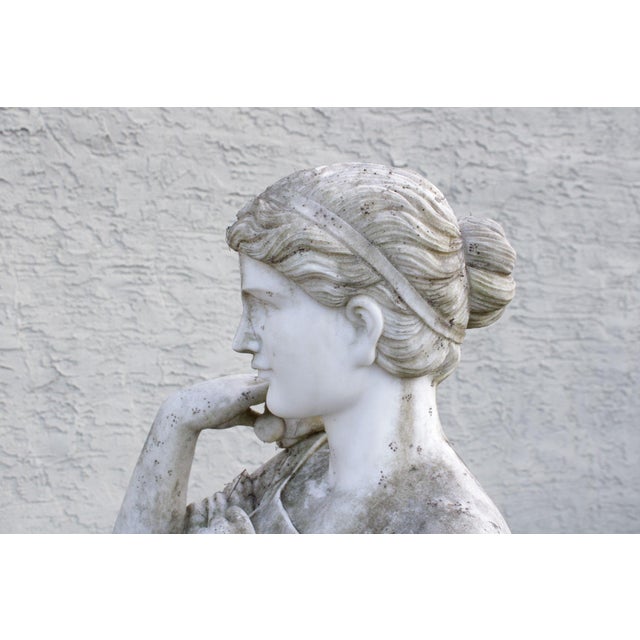 Antique Classical Style Diana Of Gabii Marble Garden Statue For Sale - Image 10 of 12