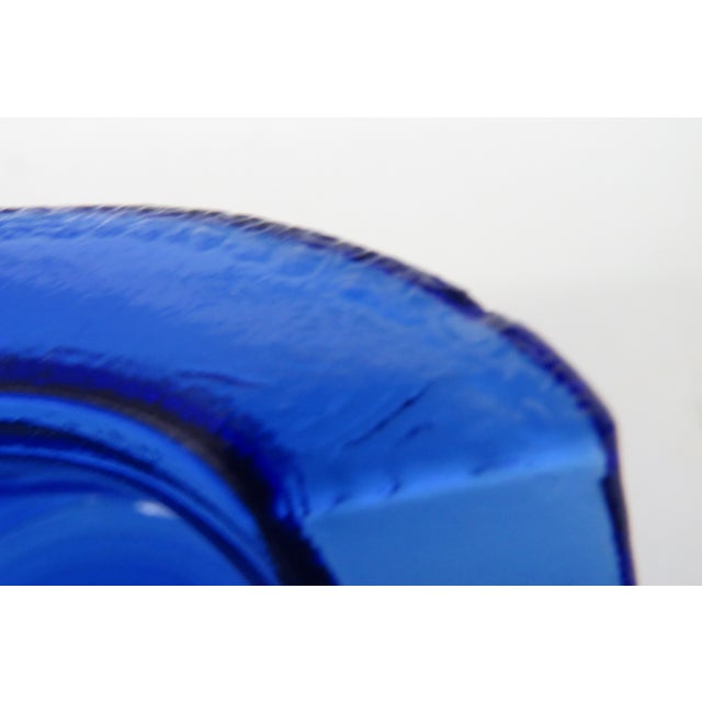 Cobalt Blue Frosted Glass Top Hat Toothpick Holder Ash Tray 4576b For Sale - Image 10 of 10