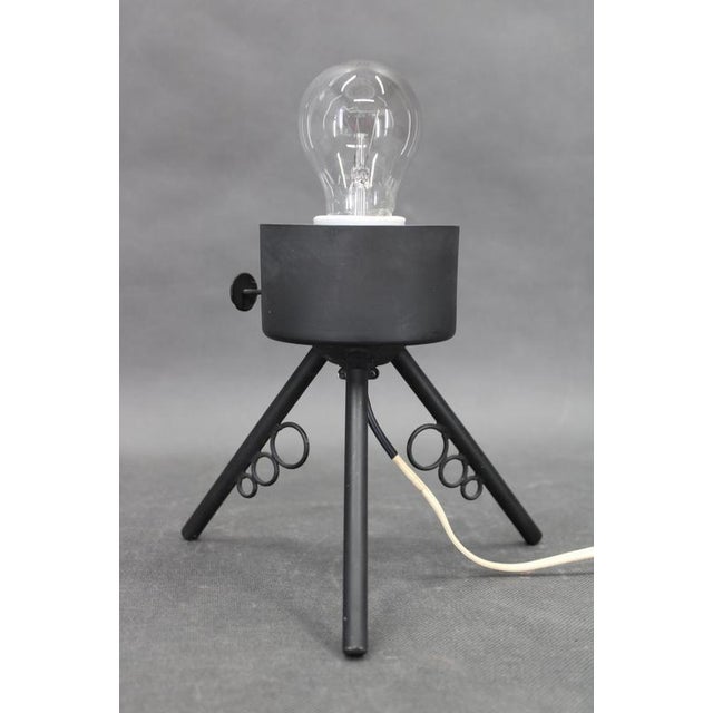 Mid-Century Modern Table Lamp with Sculptural Glass Shade and Metal Tripod, 1960s For Sale - Image 9 of 17