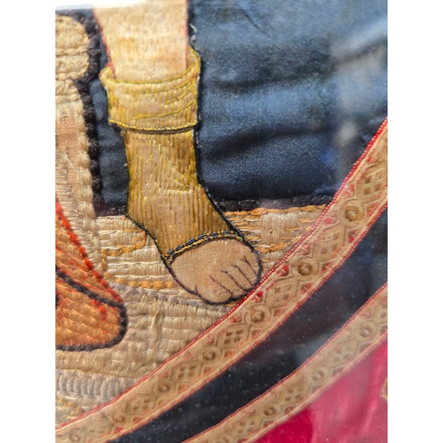 Red Embroidered Silk Panel of the Flagellation of Christ For Sale - Image 8 of 18