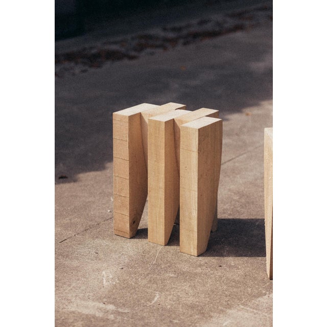 Early 21st Century Brutalist Wooden Stool from Frits Jeuris For Sale - Image 5 of 8