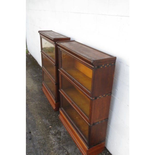 Macey Early 1900s Stackable Bookcase Display Shelf Lawyer File Cabinet Pair 6119 For Sale - Image 18 of 18