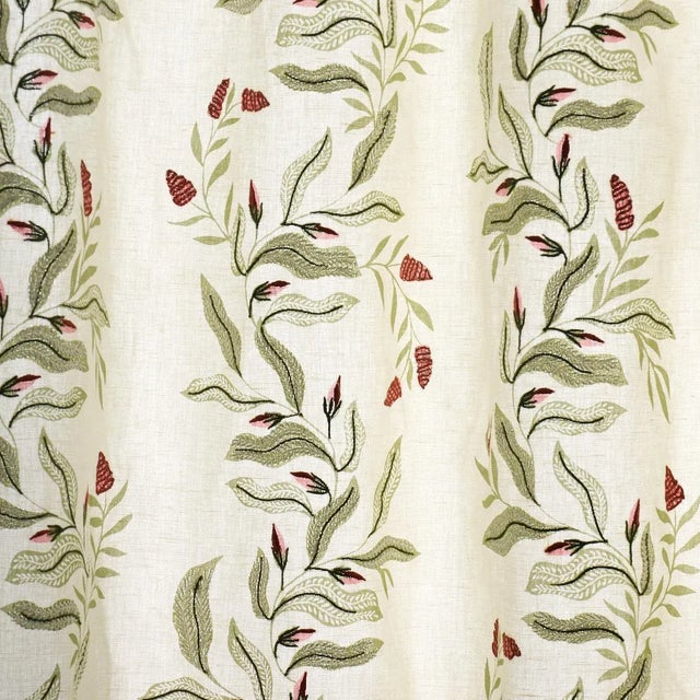 Schumacher SAMPLE - Schumacher X Laura Gonzalez Vagary Vines Fabric In Watermelon For Sale - Image 4 of 4