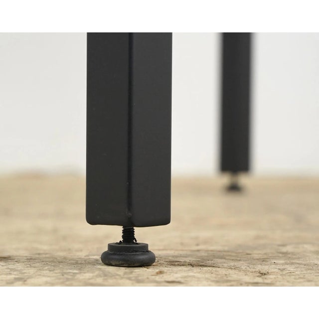 Industrial Industrial Cherry Wood Steel Rectangular Side Table For Sale - Image 3 of 8