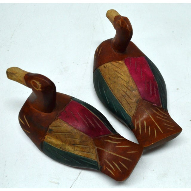 Carved Wooden Decoys - A Pair For Sale - Image 10 of 10