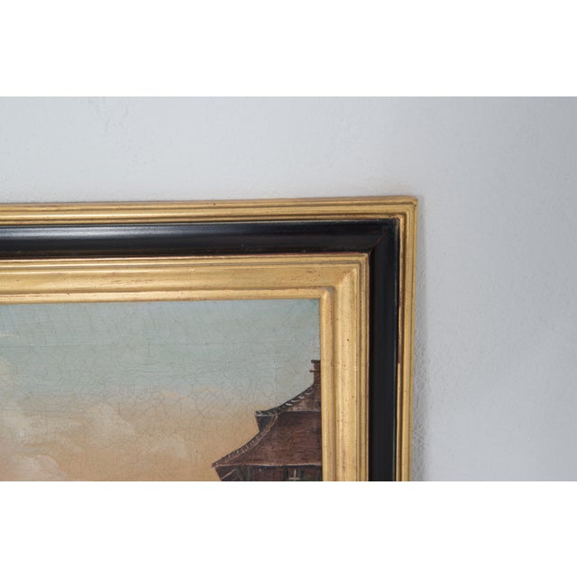 Early 20th Century French Oil Painting of Castle on a Hill, Early 20th Century, Framed For Sale - Image 5 of 13