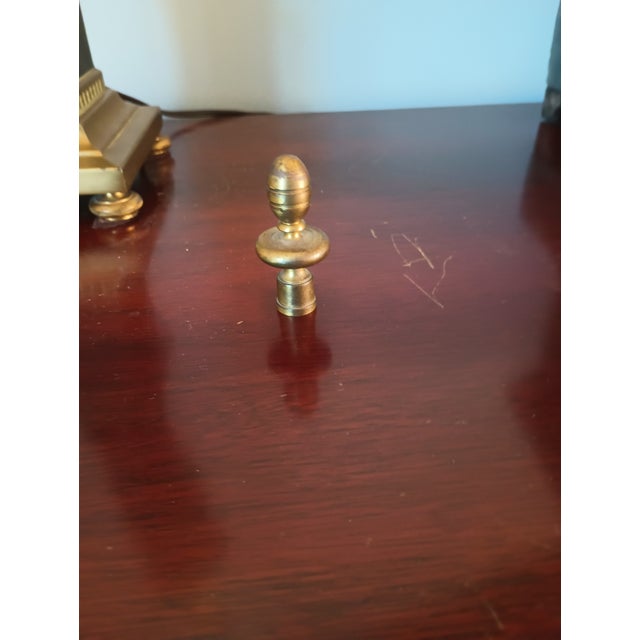 1940 Art Nouveau Bronze and Brass Figural Statue Table Lamp With Shade For Sale - Image 12 of 12