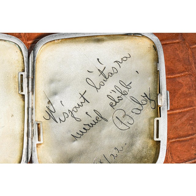 Majestic Hand Painted Antique 900 Sterling Silver Horse Equestrian Enamel Cigarette Case Tobacciana For Sale - Image 13 of 16