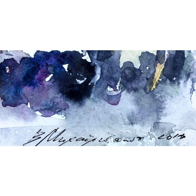 Paper Watercolor Painting Grapes on the Table Viktor Mikhailichenko For Sale - Image 7 of 7