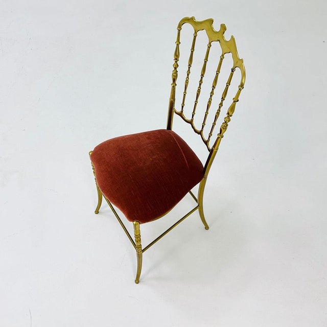 Mid-Century Brass Chiavari Side Chair, Italy, 1980s For Sale - Image 9 of 11