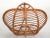 Mid 20th Century Bohemian Open Weave Hand-Crafted Reed Caning Bamboo Magazine Basket For Sale - Image 9 of 12