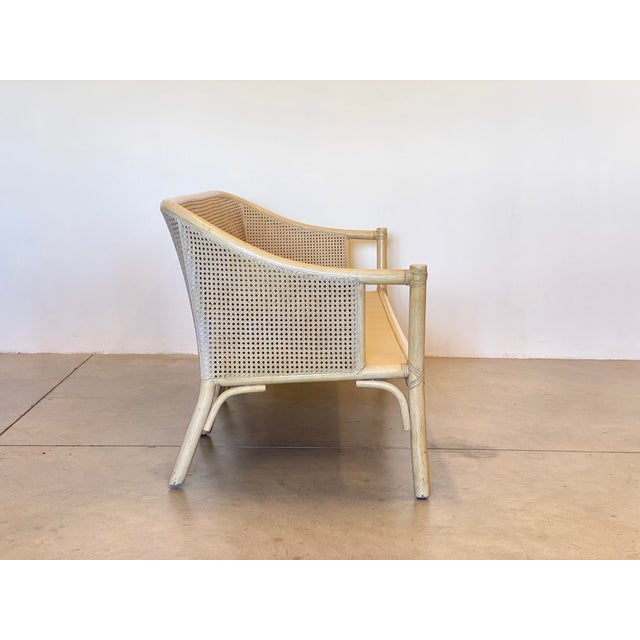 Sofa in Lacquered Bamboo and Vienna Straw by McGuire, 1970s For Sale - Image 10 of 18