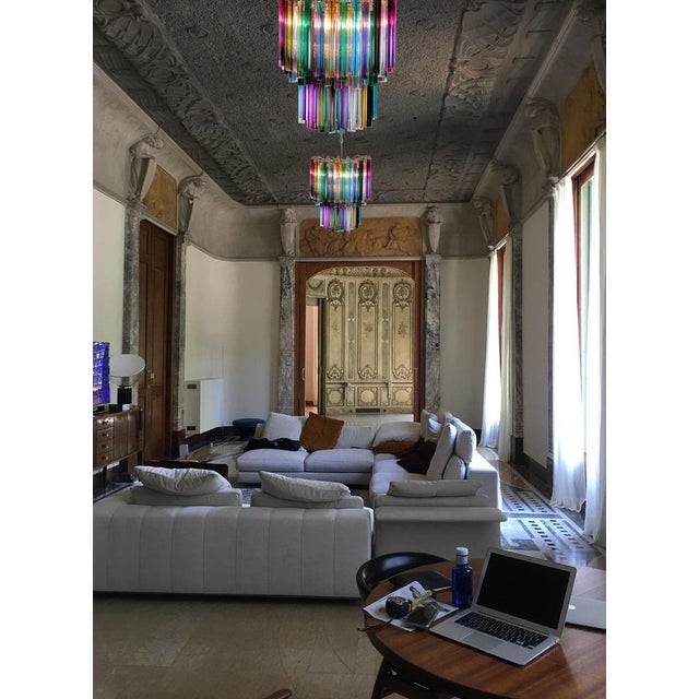 Metal Multi-Color Triedri Chandeliers in Murano, 1970s, Set of 2 For Sale - Image 7 of 18