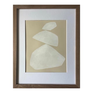 2026 "Nevicata" Abstract Minimalist Painting on Paper by Artist r.k. Red For Sale