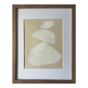2026 "Nevicata" Abstract Minimalist Painting on Paper by Artist r.k. Red