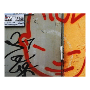 Late 20th Century Graffiti Face Abstract Photograph