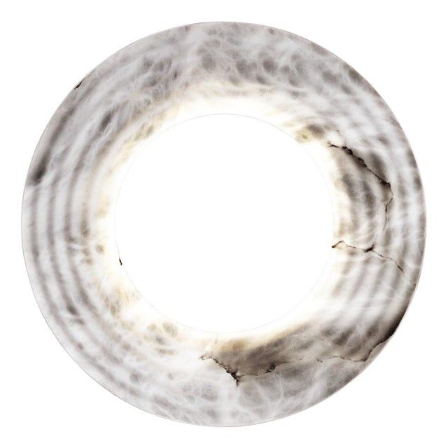 Mirror Disc Small Wall Lamp by United Alabaster For Sale