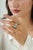 Turquoise Modern Luxe 1.62ct Turquoise Diamond Toi Et Moi Open Ring in 14k Gold Szie 4 For Sale - Image 8 of 15