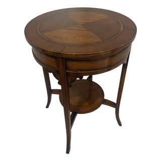 Late 20th Century Assi D’Asolo Italian Cherrywood Rotating Storage Side Table For Sale