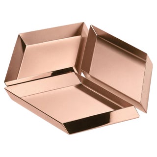Cube Trays in Copper by Elisa Giovannoni, Set of 3 For Sale
