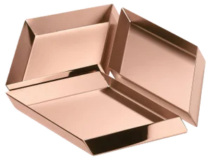 Cube Trays in Copper by Elisa Giovannoni, Set of 3