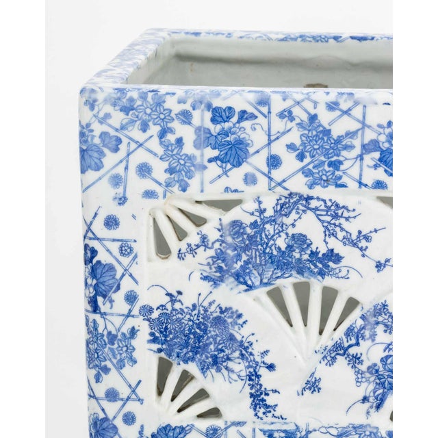 Chinese Chinese Blue and White Porcelain Umbrella Stand For Sale - Image 3 of 8