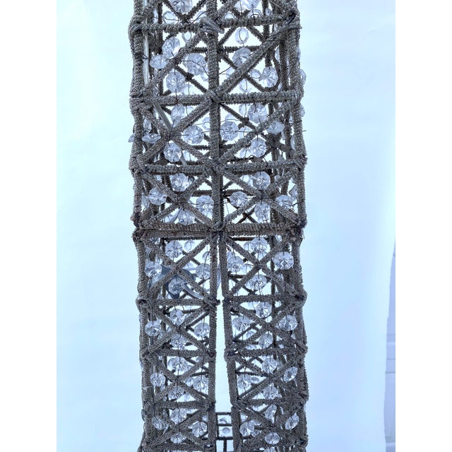Vintage Mid-Century Large 7 Foot Beaded Glass Floor Lamp in the Form of the Eiffel Tower For Sale - Image 9 of 11