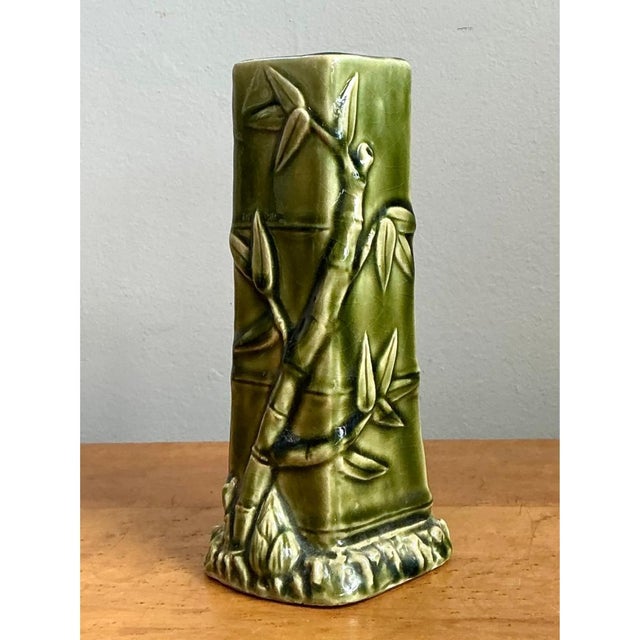 Vintage Bamboo Motif Ceramic Vase For Sale - Image 4 of 12