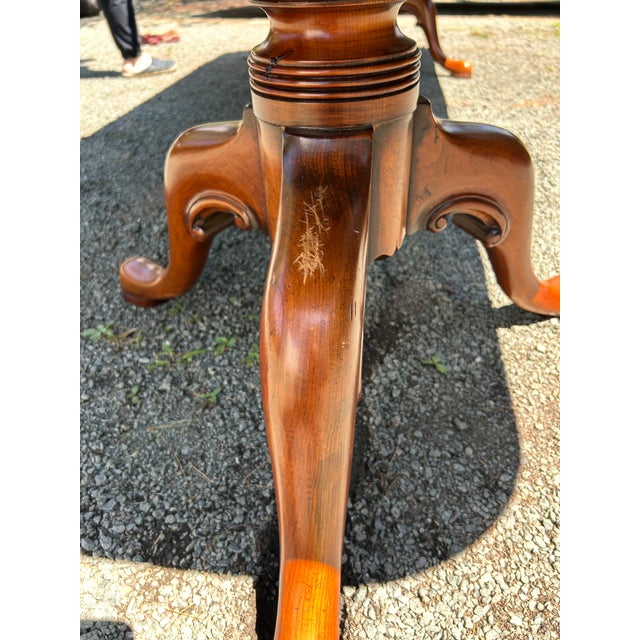 Monumental Vintage Walnut Dining Table With Queen Anne Style Pedestals For Sale - Image 14 of 18