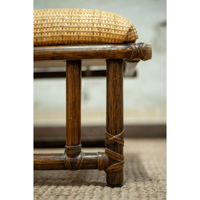 Wooden Ottomans by Lyda Levi for McGuire San Francisco, 1970s, Set of 2 For Sale - Image 6 of 8