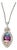 Late 20th Century 14K White Gold Amethyst Topaz Sapphire Diamond Necklace Pendant For Sale
