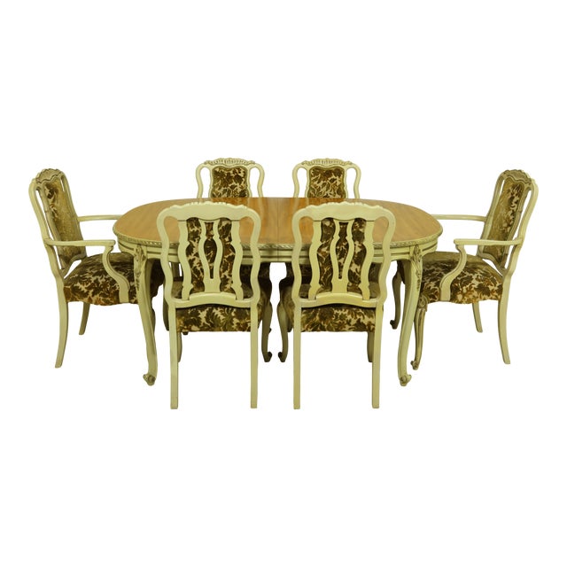 French Louis Style XV Dining Room Table & Chairs Set Chairish