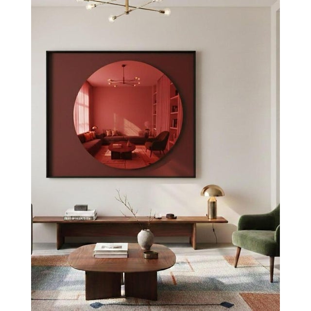 Glass Orange Glass and Lacquered Wood Frame Mirror Moon by Reda Amalou Design For Sale - Image 7 of 15