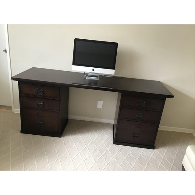 Pottery Barn Bedford Espresso Brown Rectangular Desk Chairish