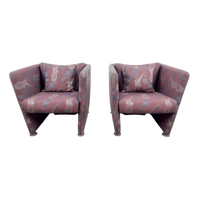 Vintage Postmodern Club Chairs, 1980, Set of 2 For Sale