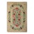 1950s Beige Floral Folk Art Antique American Hooked Rug 3'10" X 5'8" Handknotted Wool Carpet For Sale