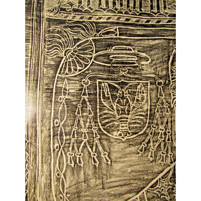 English St. Michael, Bernkastel-Kues, Mosel River Germany 1967 Church Floor Rubbing For Sale - Image 3 of 9