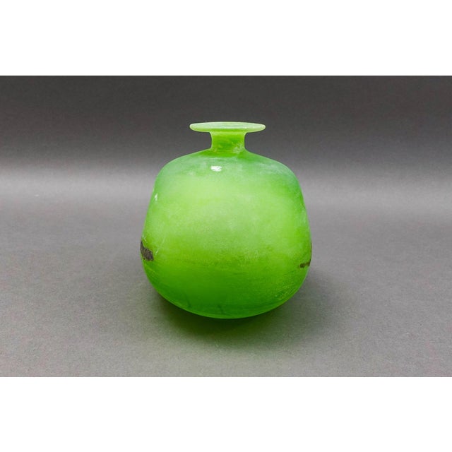 Mid-Century Modern Vintage Mid-Century Gino Cenedese Signed Vetri Murano Italian Scavo Glass Vase For Sale - Image 3 of 8