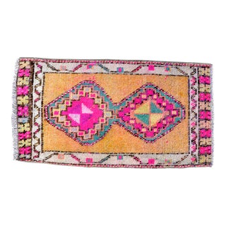 Turkish Oushak Colorful Handknotted Small Rug For Sale