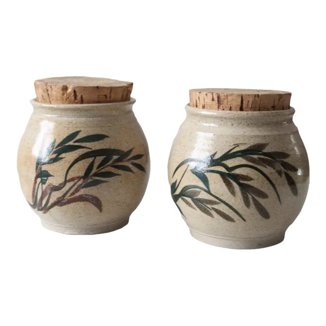 Vintage Lakeside Pottery Jars Pair For Sale