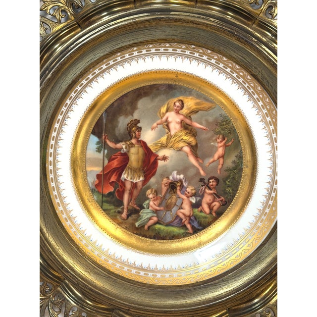 Pair Vienna Mythological Porcelain Plates in Pierced Gilt-Bronze Roman Frames For Sale - Image 16 of 18