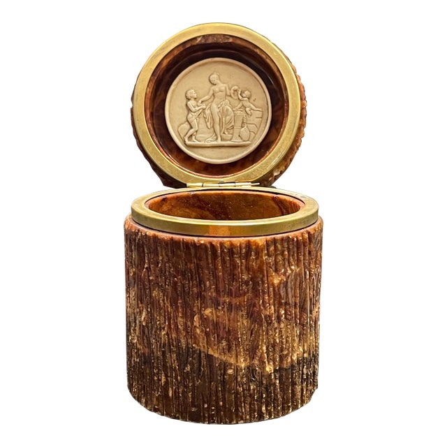 Cache Grecian Inspo Jar Marble Intaglio For Sale