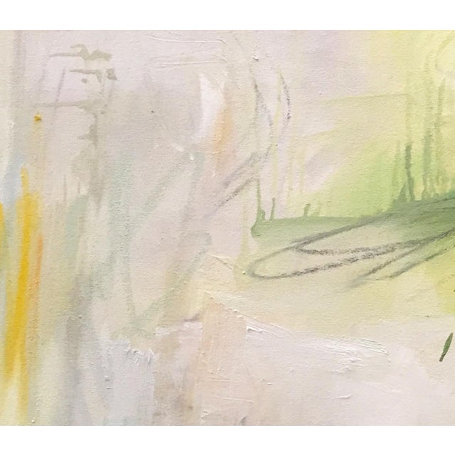 "Morning Sun" is a free-spirited lively minimalist oil canvas by top selling artist, Trixie Pitts. It is painted with a...