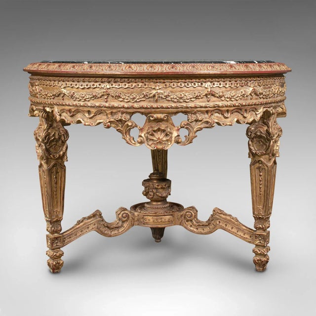 Traditional 1980s Large Vintage Continental Marble Circular Table For Sale - Image 3 of 13