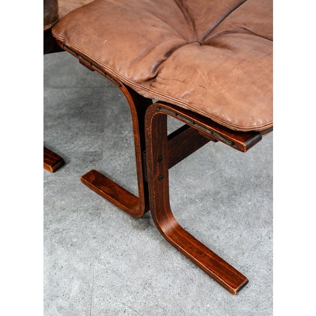 Mid Century Danish Modern Lounge Chair Brown Leather Ingmar Relling Westnofa Arm For Sale - Image 12 of 12