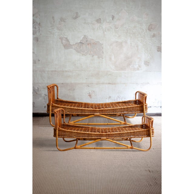Bamboo Cane Daybed, 1960s, Set of 2 For Sale - Image 4 of 12