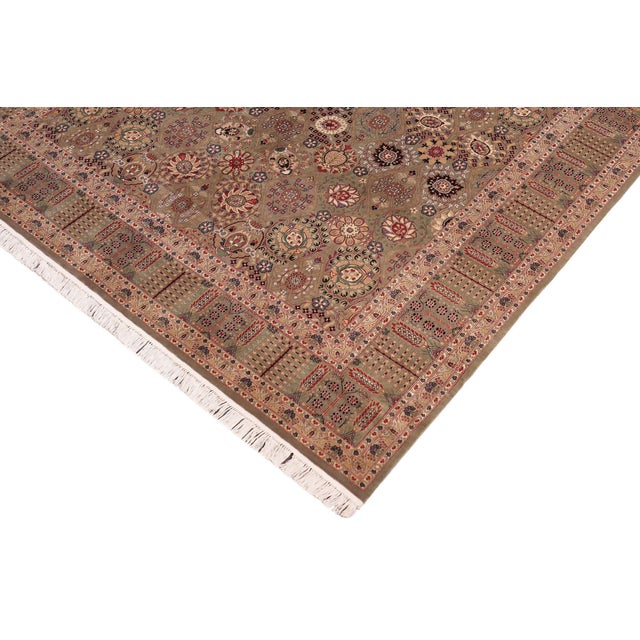 Renaissance Elagant Floral 1990's Pak-Persian Green/Beige Wool Rug - 8'0'' X 10'3'' For Sale - Image 3 of 9